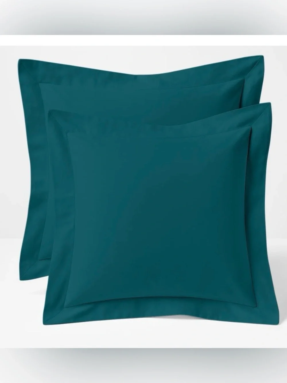 100% ORGANIC Cotton Pillow EURO Shams 26x26” TEAL (2-Pack)